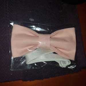 petal pink bow tie and suspenders