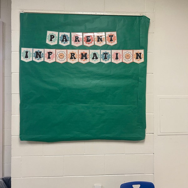 Classroom Bulletin Board Letters, Editable in Canva, Groovy Retro ...