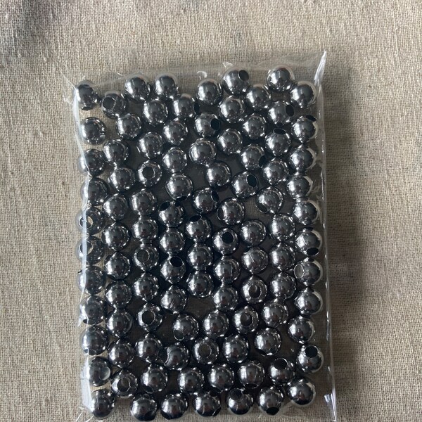 10 Perles En Acier Inoxydable Argenté 8 Mm - Pour Fabrication De Bijoux, Neuf