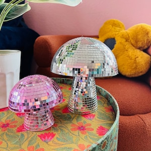 Pink Mushroom Disco Balls 