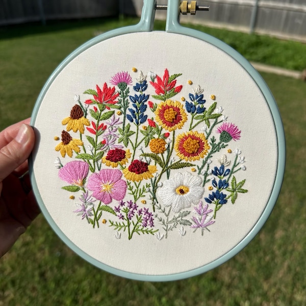 Texas Wildflowers Embroidery Pattern - Instant Digital Download - PDF ...
