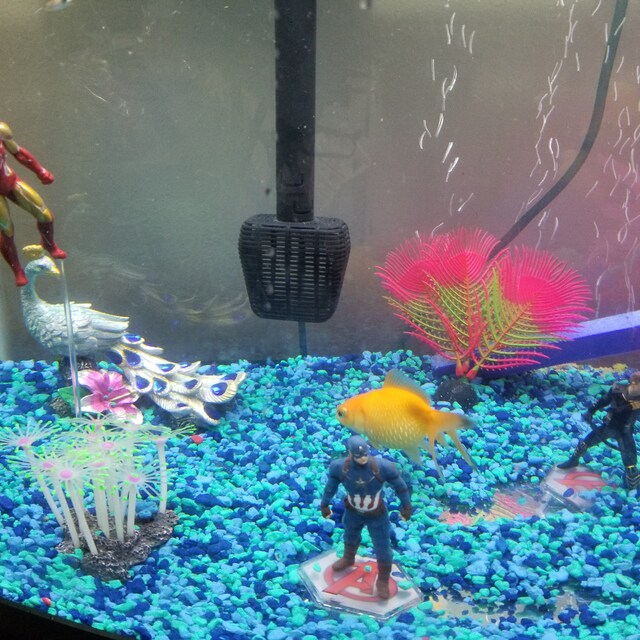 Avengers fish tank decorations 2025