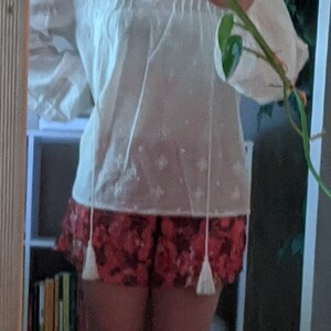 Cotton Top Cotton Shirt Crochet Lace Eyelet White Blouse Etsy