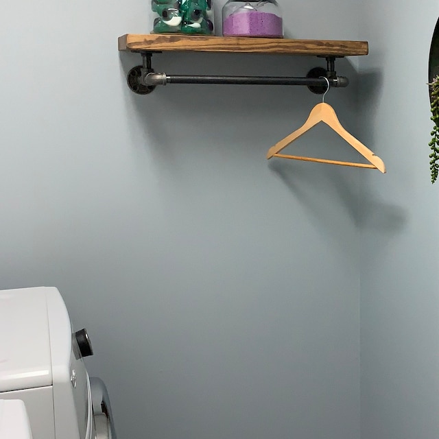 DIY Clothes Drying Rack with Shelf - House On Longwood Lane