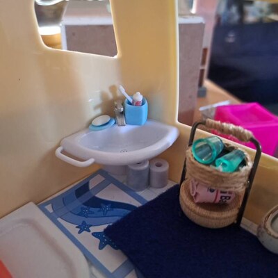 Dollhouse Miniature Toothbrush and Toothpaste Cup Soap Bathroom ...