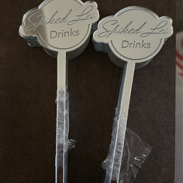 50pcs Personalised Round Drink Stirrers Wedding Decorations