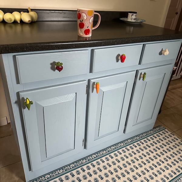 Handmade Ceramic Fruit & Vegetable Knobs – Colorful Kitchen Cabinet ...