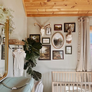 Vintage Nursery Art Gallery Wall Woodland Home Decor Set Boy's Room ...