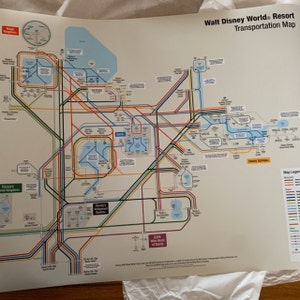 Walt Disney World Transportation Map on Premium Luster Photo Paper - Etsy