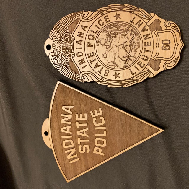 Wooden Indiana State Police Badge or Patch Ornament - Etsy
