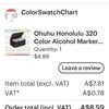 CALIART 121 Color Alcohol Brush Marker Set Swatch Chart- Prefilled ...