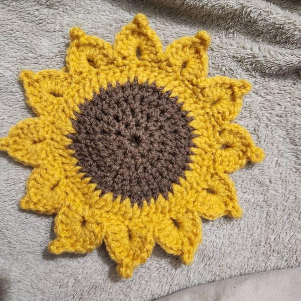 Sunflower Crochet Coaster Pattern- Beginner Friendly PDF - Etsy