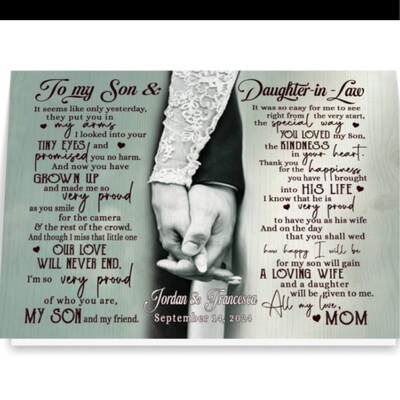 Custom Daughter and Son in Law Wedding Gift, Gift for Daughter on ...