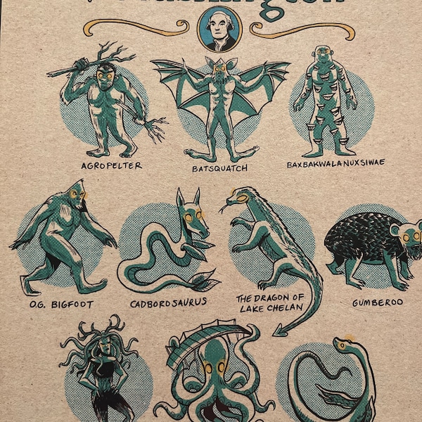 Famous Cryptids of South Carolina Print - Etsy