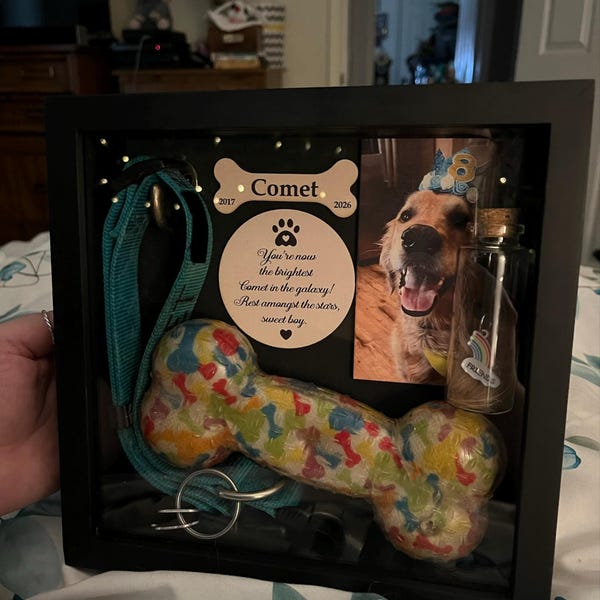 Pet Memorial Shadowbox, Dog Condolence Gifts, Pet Loss Sympathy Gifts ...