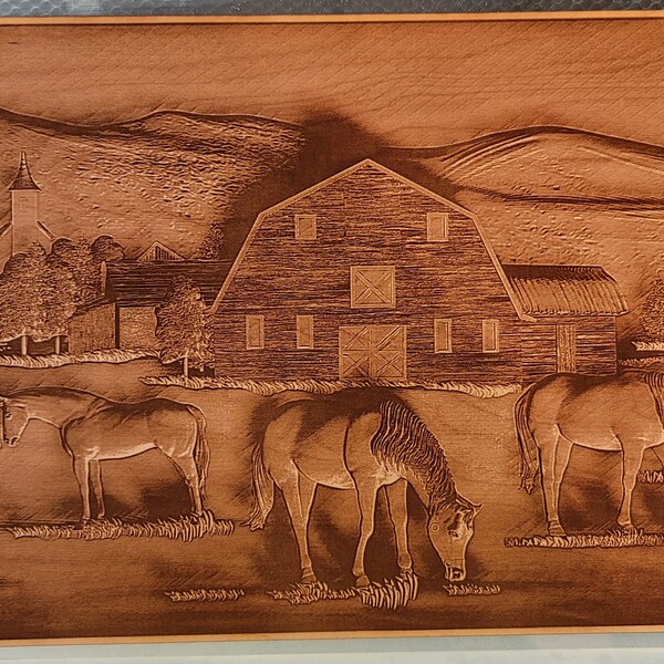 Digital Design File - Farm Scene - Glowforge - Laser Ready - Engrave ...