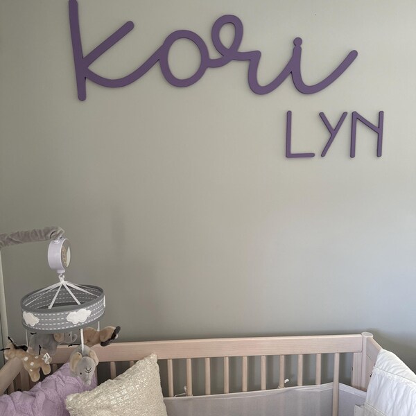 Custom Wood Baby Name Sign Letter Wall Art Kids Room Art Wall Art for ...