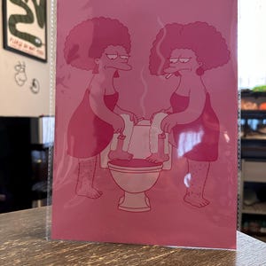 Patty & Selma Shaving - A4 Pink Print
