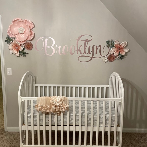 Personalized Name Wall Decal Girl Monogram Initial Fancy Cursive Name ...