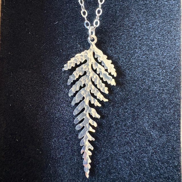 Shimmering Silver Fern Necklace: Dainty Boho Jewellery - Etsy