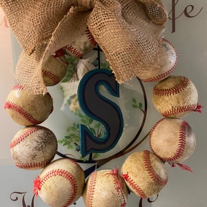 Burlap Baseball Wreath - Etsy