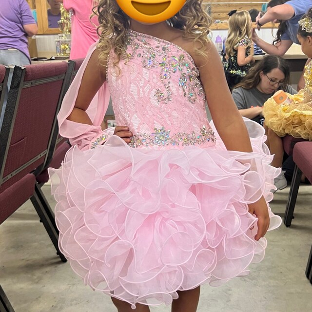 strapless open back dress Abby Rose 3405 Size 16 Pink Plus Size Sheer Lace Short Homecoming Dress Flared Formal Cocktail Gown