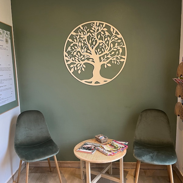 Décoration Murale Facile Pose Décoration Murale Arbre De Vie En HDF - 90 Cm - Design Sculpté Laser - Style Moderne Pour Salon/Chambre Cadeau Déco Original
