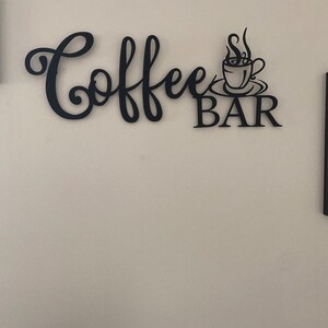 Coffee Bar Script Metal Sign Home Coffee Area Wall Décor Steel Script ...