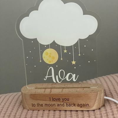 Personalized Rainbow Night Light for Kids, Nursery Room Night Light ...