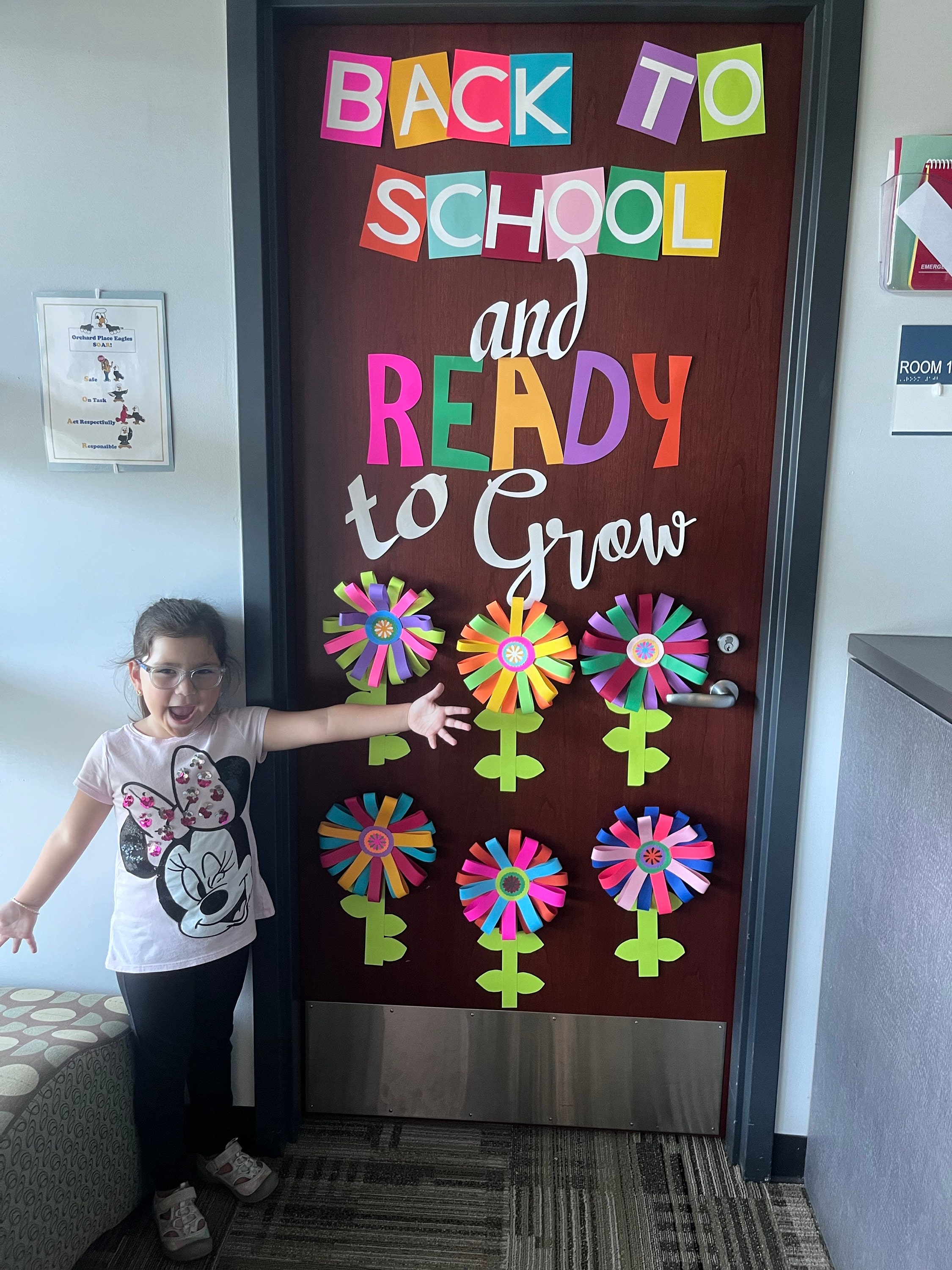 Teachers School Classroom Door Decoration Welcome back to school/ Flowers/ New Year/Cardstock/cutouts/Kit Decoration /Bulletin Board/