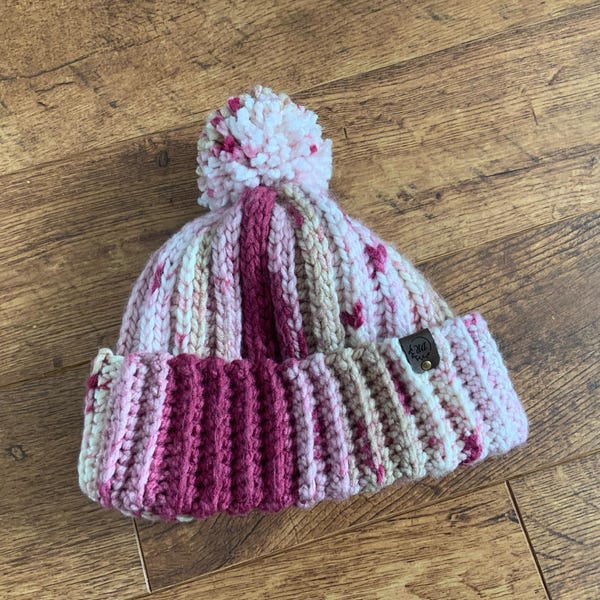 CROCHET PATTERN & VIDEO/ Chunky Ribbed Hat, Side Across Construction ...