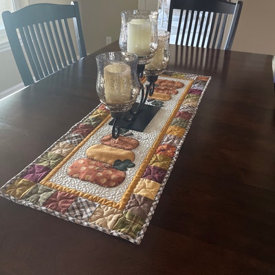 Pink - Special Applique Quilted Table Runner (75 x 16 in)
