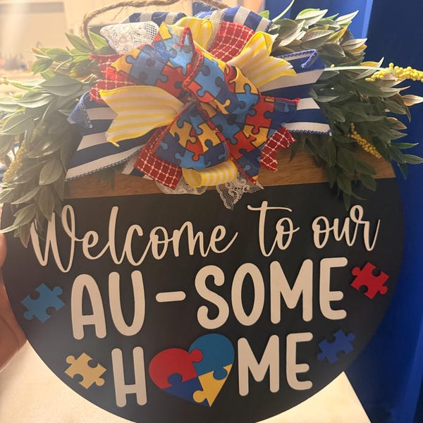 Handcrafted Autism Awareness Welcome Sign: 3D Laser Cut Lettering - Etsy