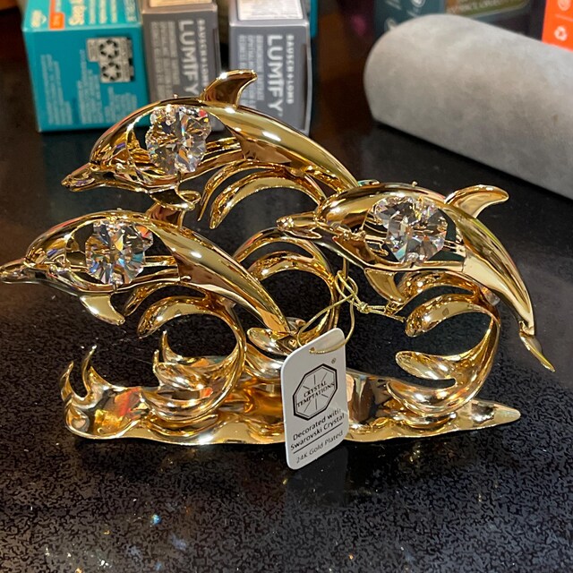 Handmade 24K Gold Plated Harp Hand Decorated With Swarovski