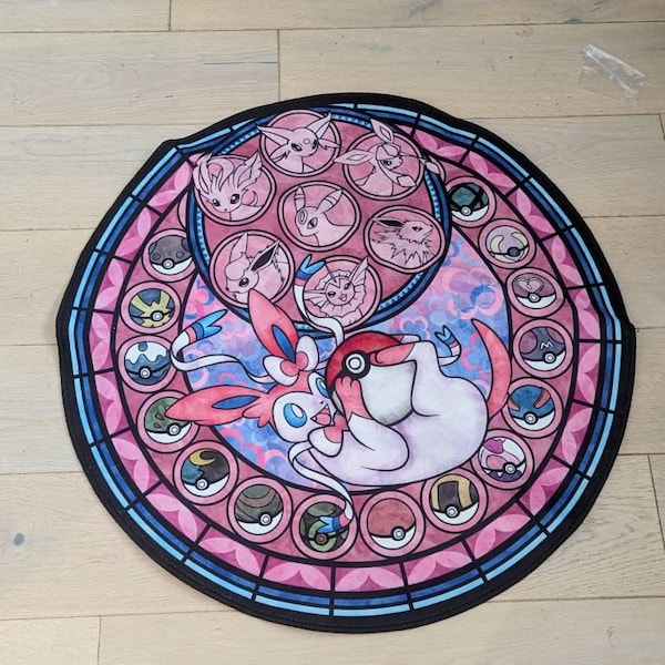 Japanese Anime Rug, Eevee Vaporeon Espeon Sylveon Leafeon Umbreon ...
