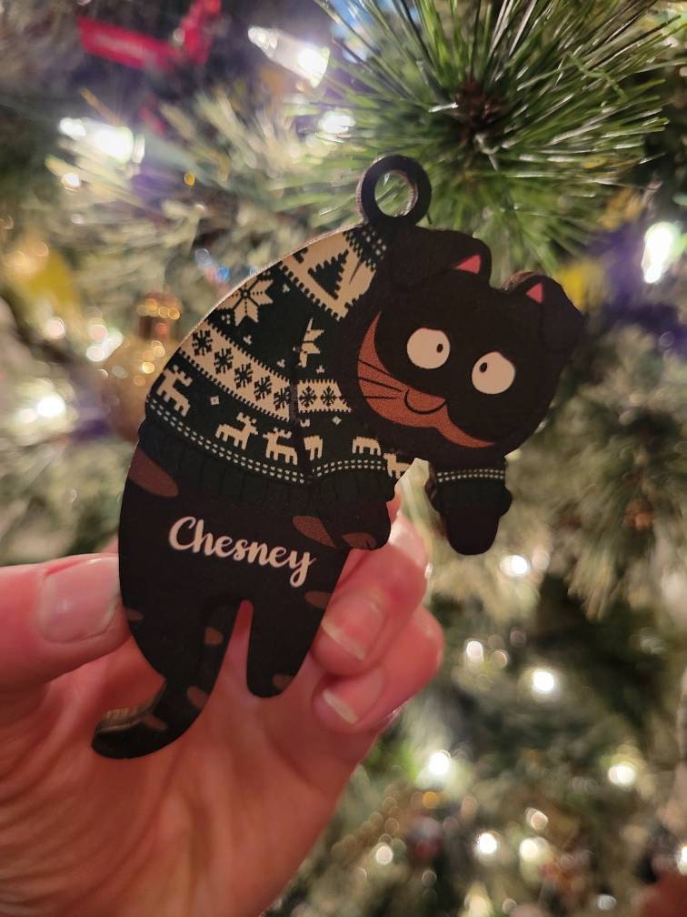 Personalized Cat Christmas Ornament, Funny Custom Cats Ornament, Christmas Gifts,Christmas Tree Ornament, Gift For Cat Lovers, Cat Mom Gifts