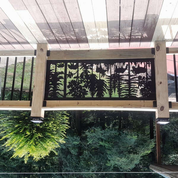 Decorative Rustic Metal Panel, Metal Panel Insert, Wildlife Scenery ...
