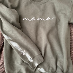 Mama Embroidered Sweatshirt, Mama Crewneck Sweatshirt Pregnancy Reveal ...