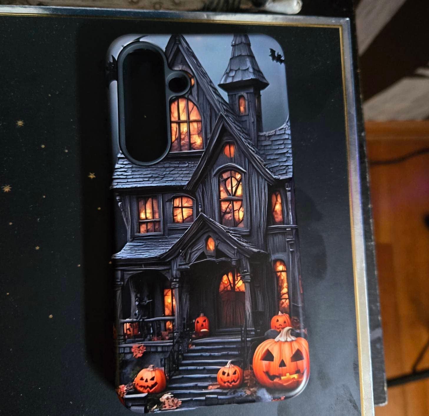 Haunted Mansion Halloween Phone Case, Spooky Gothic Phone Cover, Scary Ghost Phone Protector, Creepy iPhone 16 15,Galaxy S25 Ultra, Pixel 9