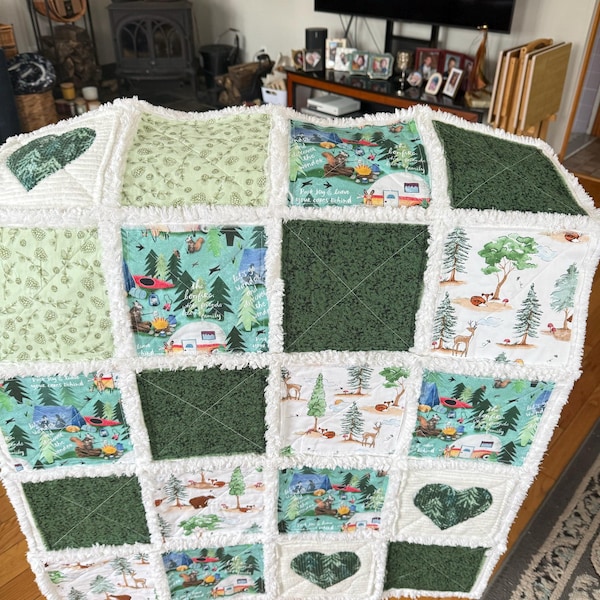 Reversable Rag Quilt Pattern Double-sided Rag Quilt Tutorial PDF | Reversible Baby Quilt Pattern ...