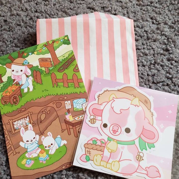 Shortcake the Strawberry Cow - Cute Kawaii Vinyl Sticker | Laptop ...