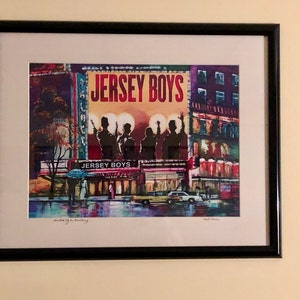 BEATLES Painting ABBEY ROAD NEW YORK BROADWAY Times Square Rock Music 16/"x20/"