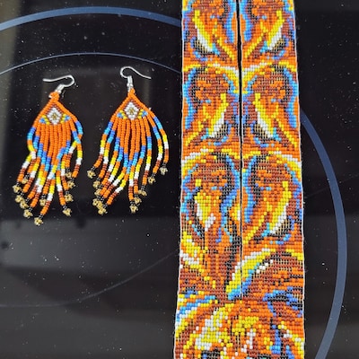 Multicolor - Handpainted & Bead Work Jute Earrings main image 0