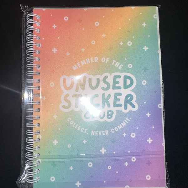 Unused Sticker Club Reusable Sticker Book for Sticker Collector, 6x8 ...