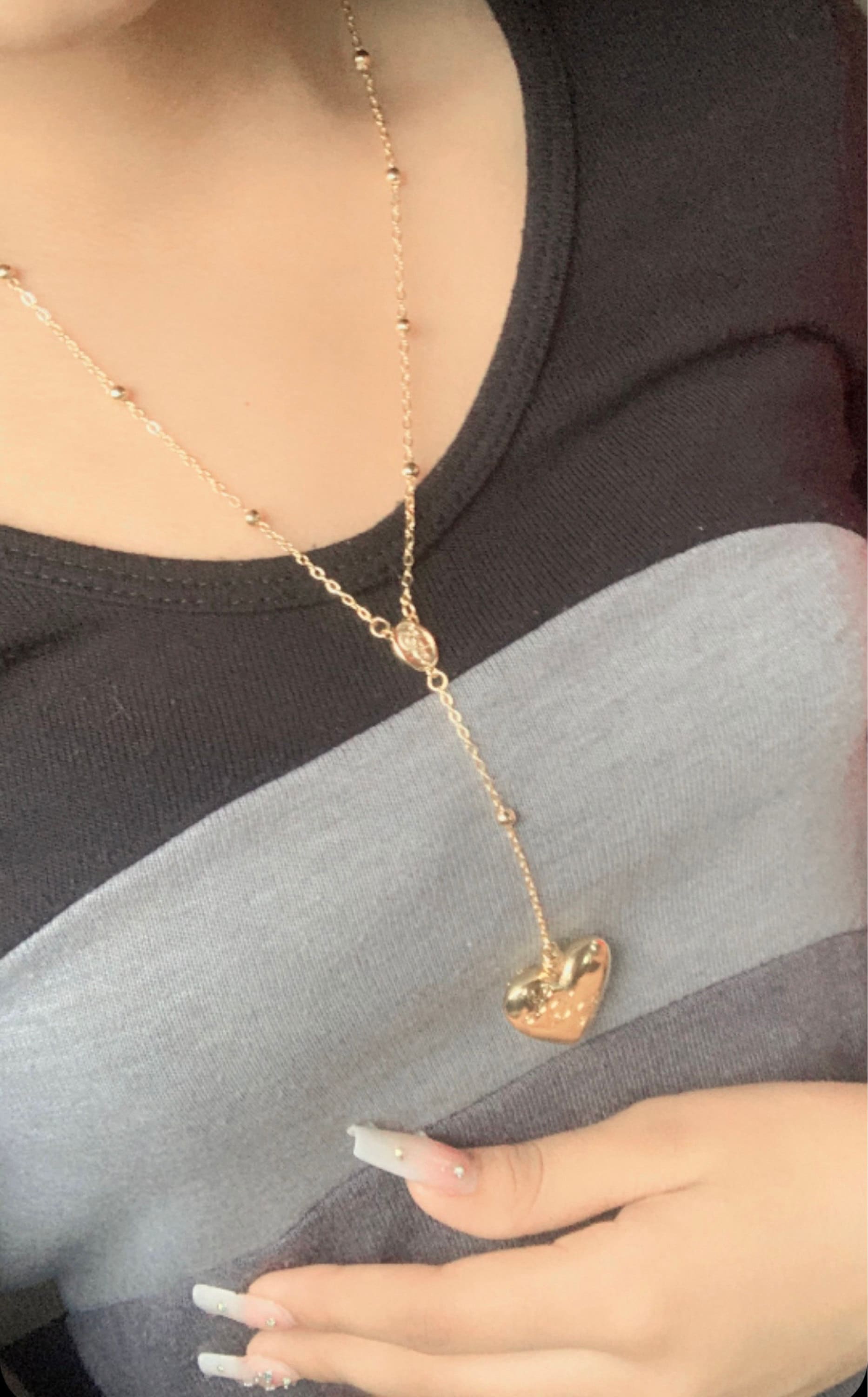 Rosary Emerald Heart Necklace