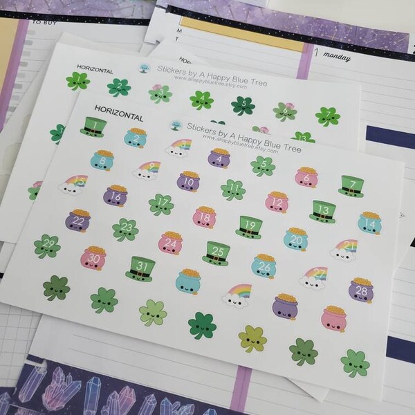 Happy St Patrick's Day Date Dots Covers Vertical or Horizontal Erin ...
