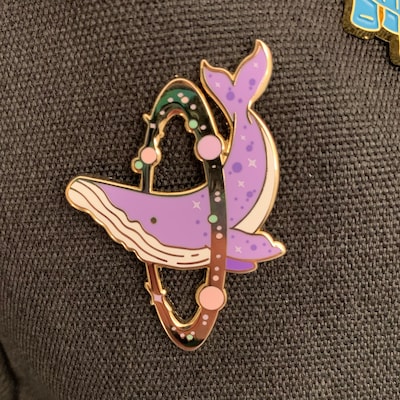 Cosmic Whale Enamel Pin With Gold-plated Metal - Etsy
