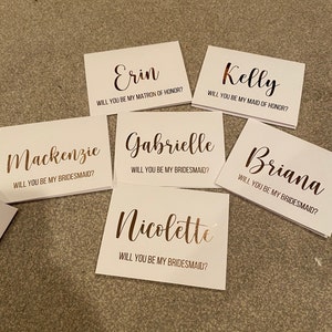 Bridesmaid Proposal Gold Foil Card Bridal Party Proposal Card 4.25 X 5 ...