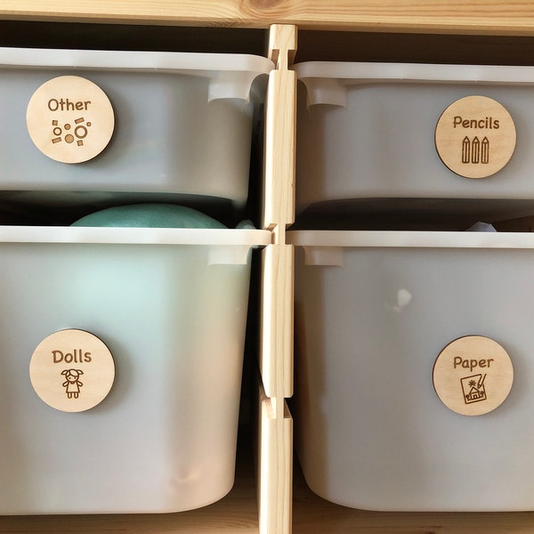 Toy Box Storage Tags Wooden Trofast Labels Playroom Decor Interior ...