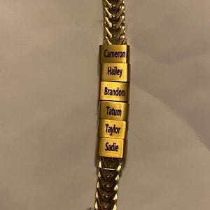 Father Gift, Custom Gold Bracelet For Dad With Kids Name, Personalize Daddy Bracelet, Family Jewelry, Famliy Name Bracelet, Husband Gift